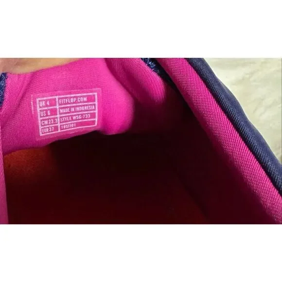 FITFLOP Blue & Pink Carita Lace-Up Sneakers Size 6 NEW - Picture 8 of 8